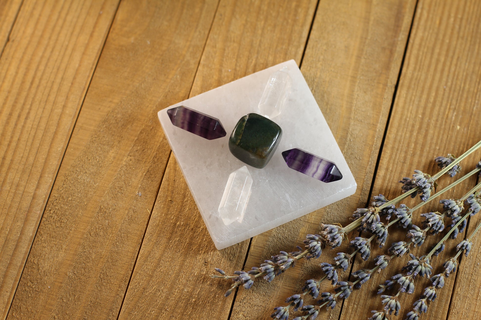 Selenite Small Square Charging Plates