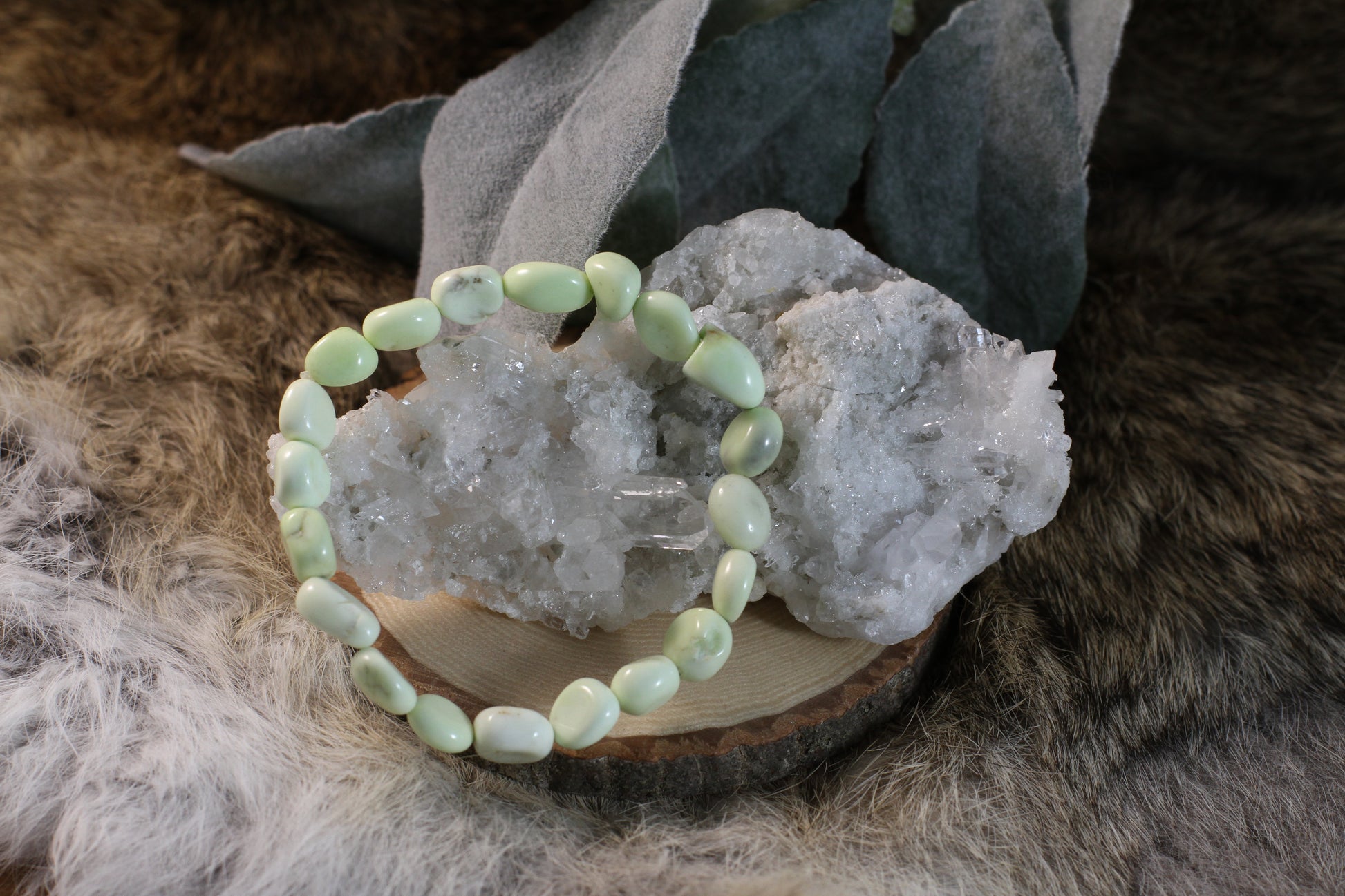 Citron Chrysoprase Nugget Bracelet
