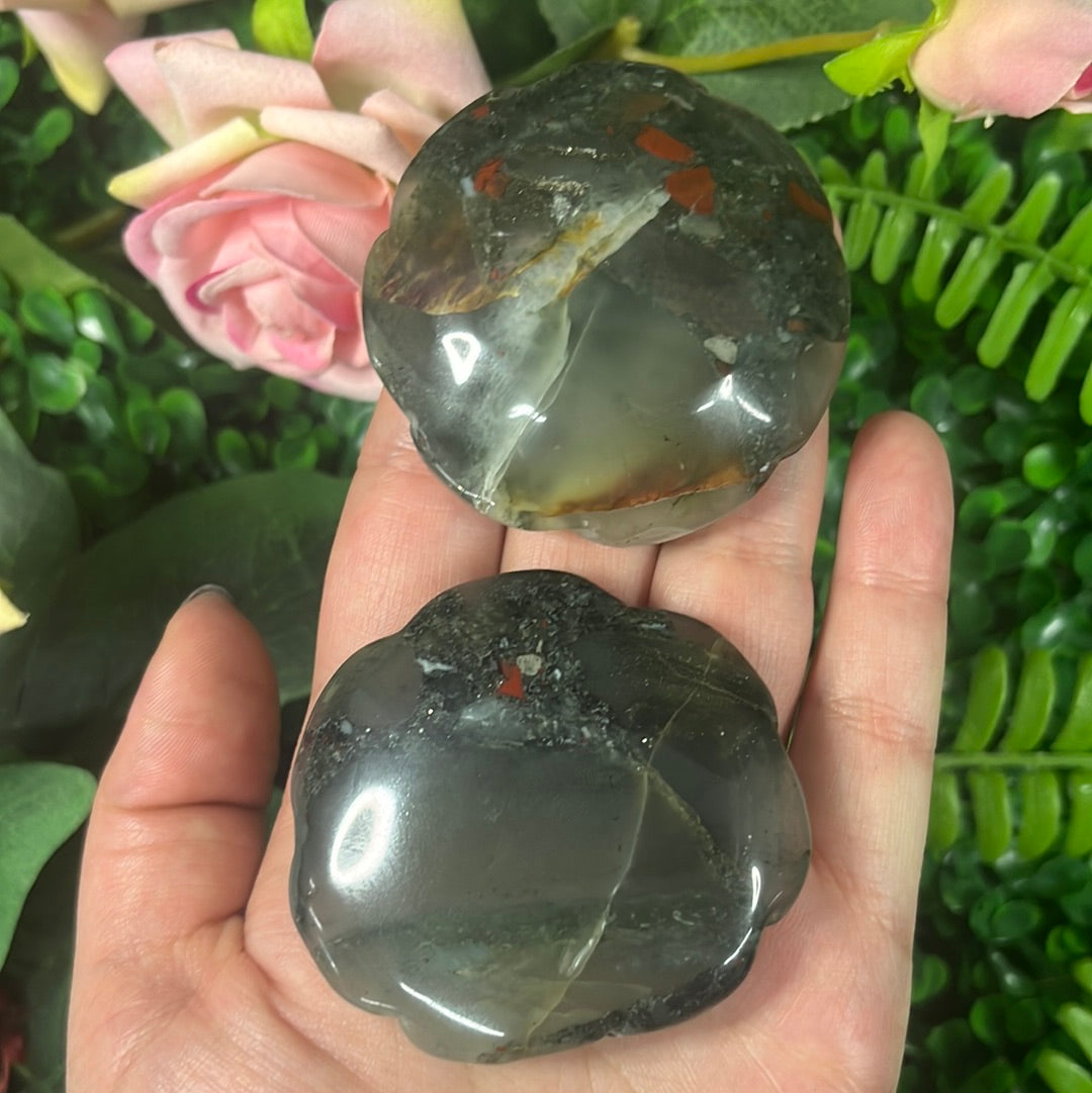 African Blood Stone Rose Carving