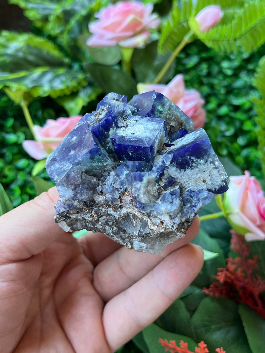 Fluorite (Color Change) w/ Quartz - Super Nova Pocket
