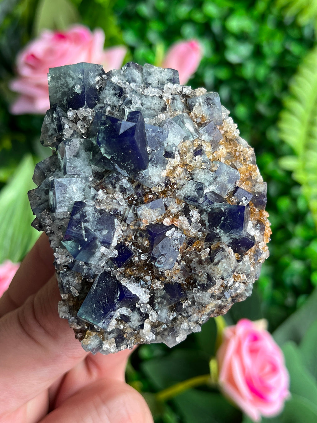 Fluorite (Color Change) w/ Quartz