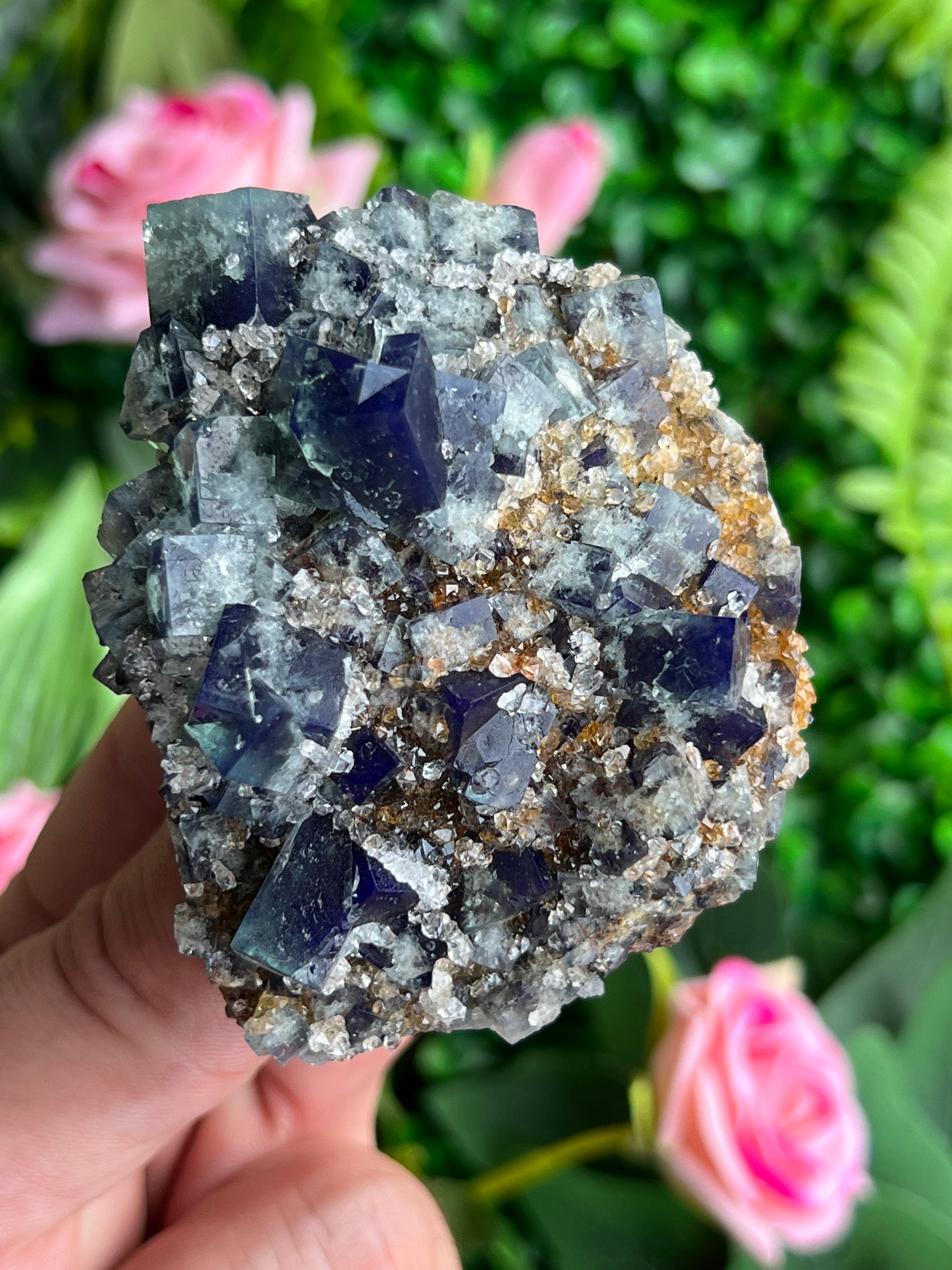 Fluorite (Color Change) w/ Quartz
