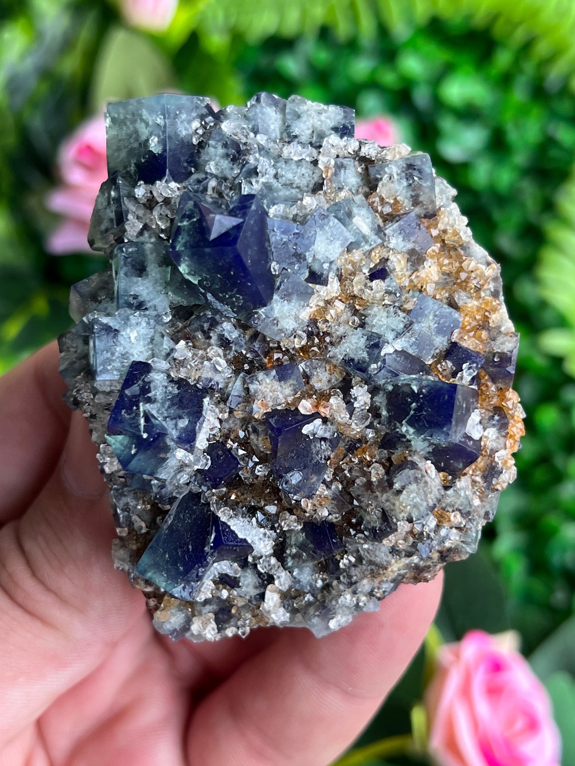 Fluorite (Color Change) w/ Quartz