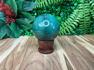 Green Aventurine Sphere w/ Pyrite Inclusions