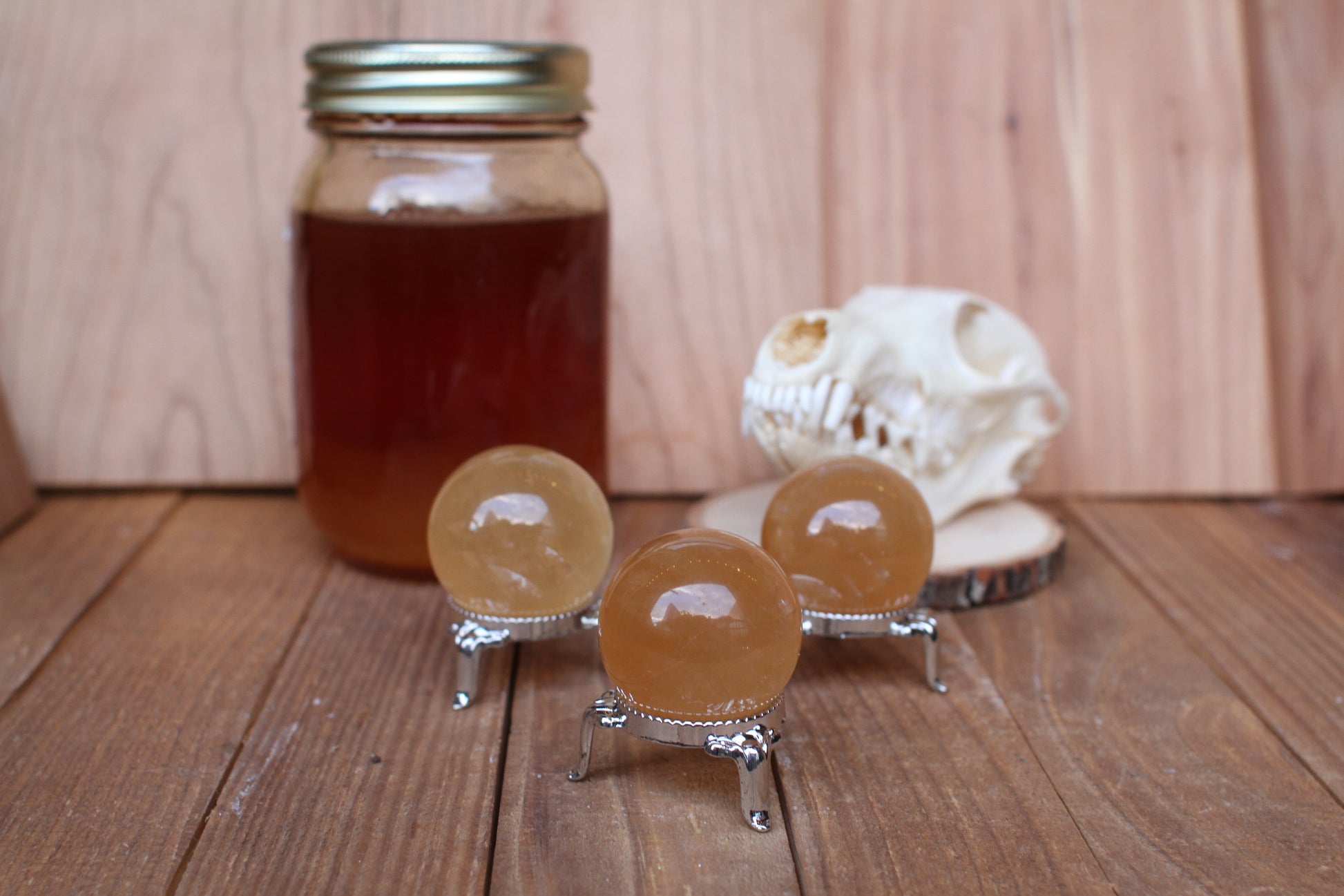 Honey Calcite Spheres