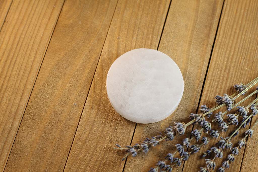 Selenite Small Round Charging Plates