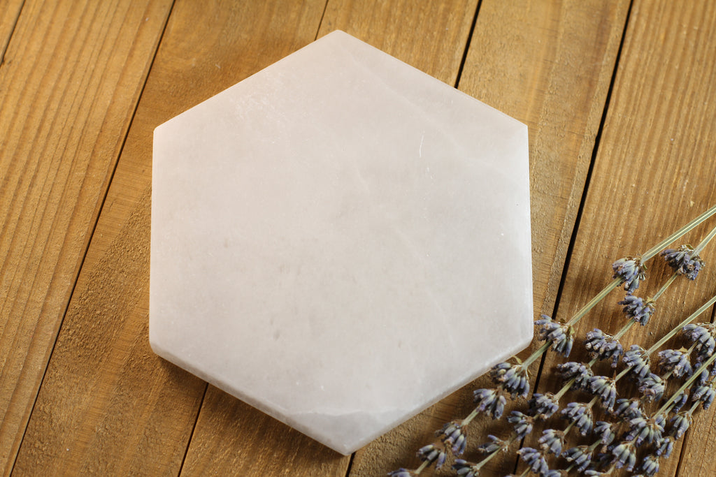 Selenite Large Hexagon Charging Plates