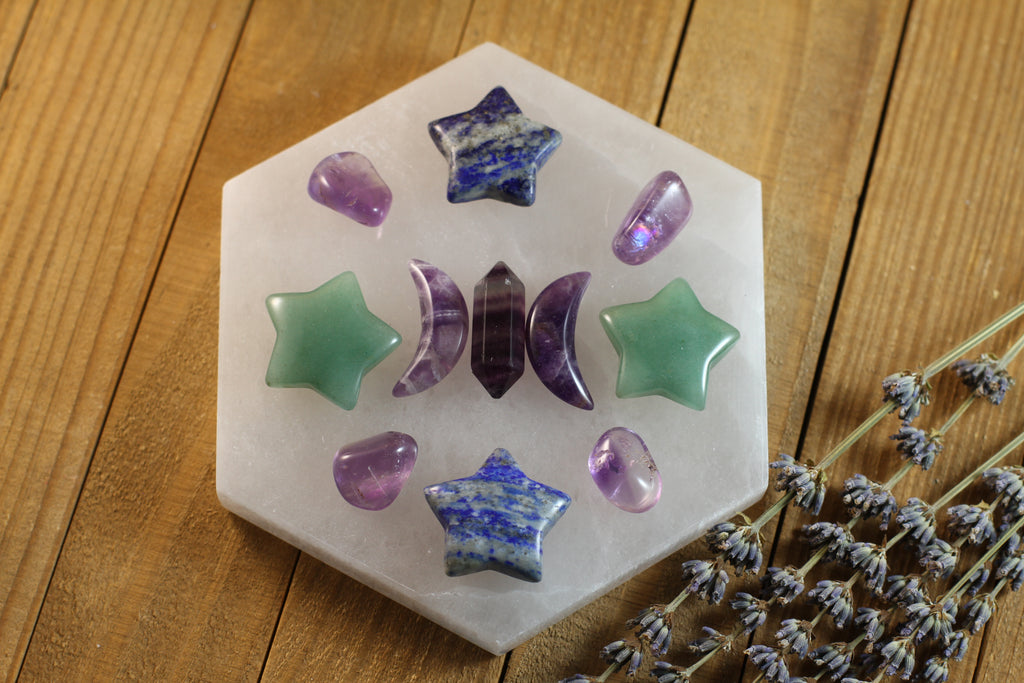 Selenite Large Hexagon Charging Plates