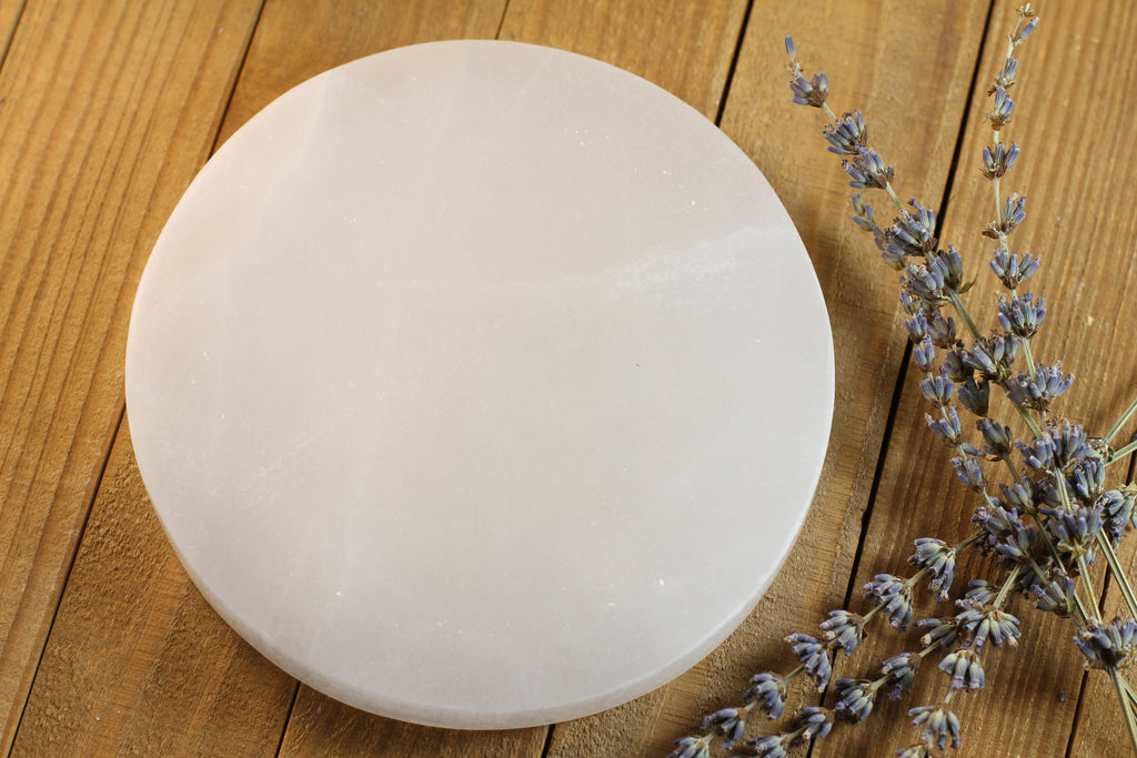 Selenite Large Round Charging Plates