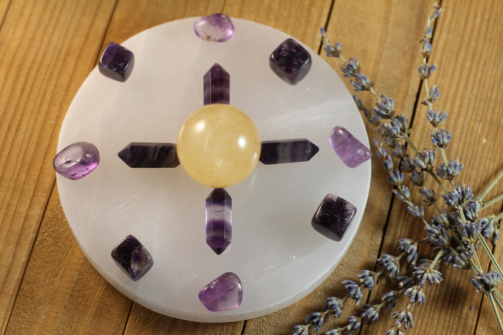 Selenite Large Round Charging Plates