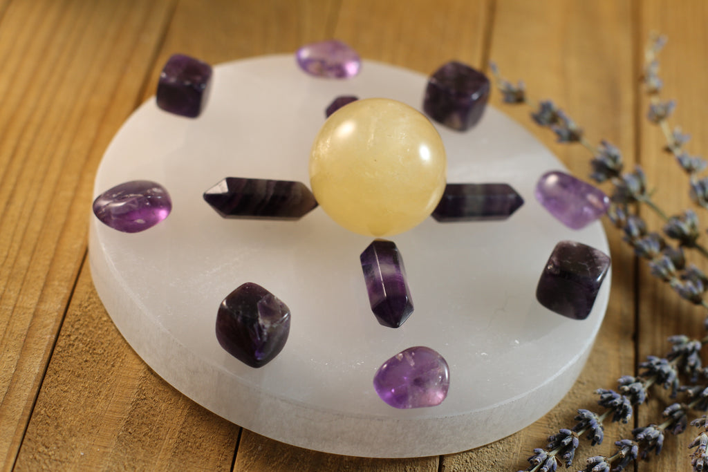 Selenite Large Round Charging Plates