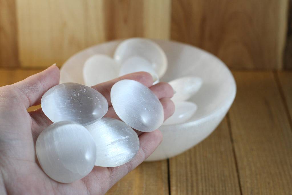 Selenite Palmstones