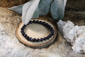 Blue Goldstone Bead Bracelet
