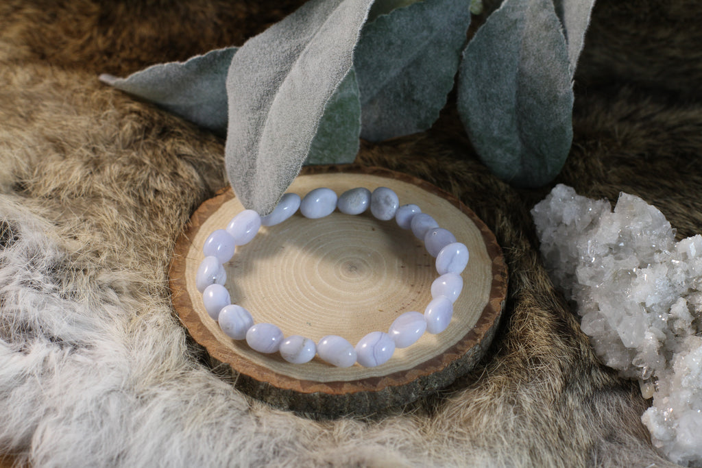 Blue Lace Agate Nugget Bracelet
