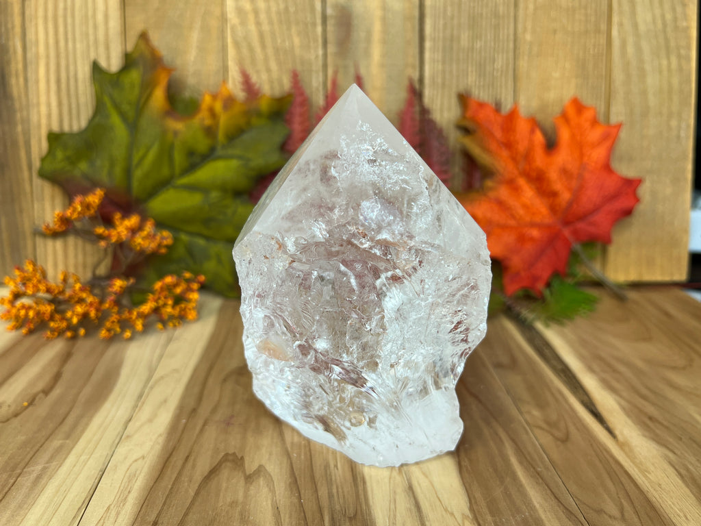 Clear Quartz Top Polished Tower