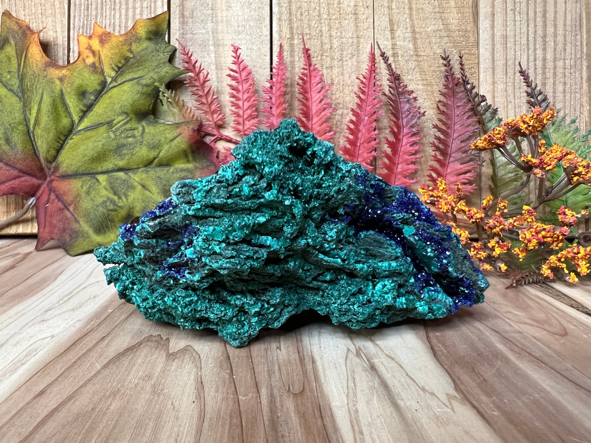 Azurite on Malachite