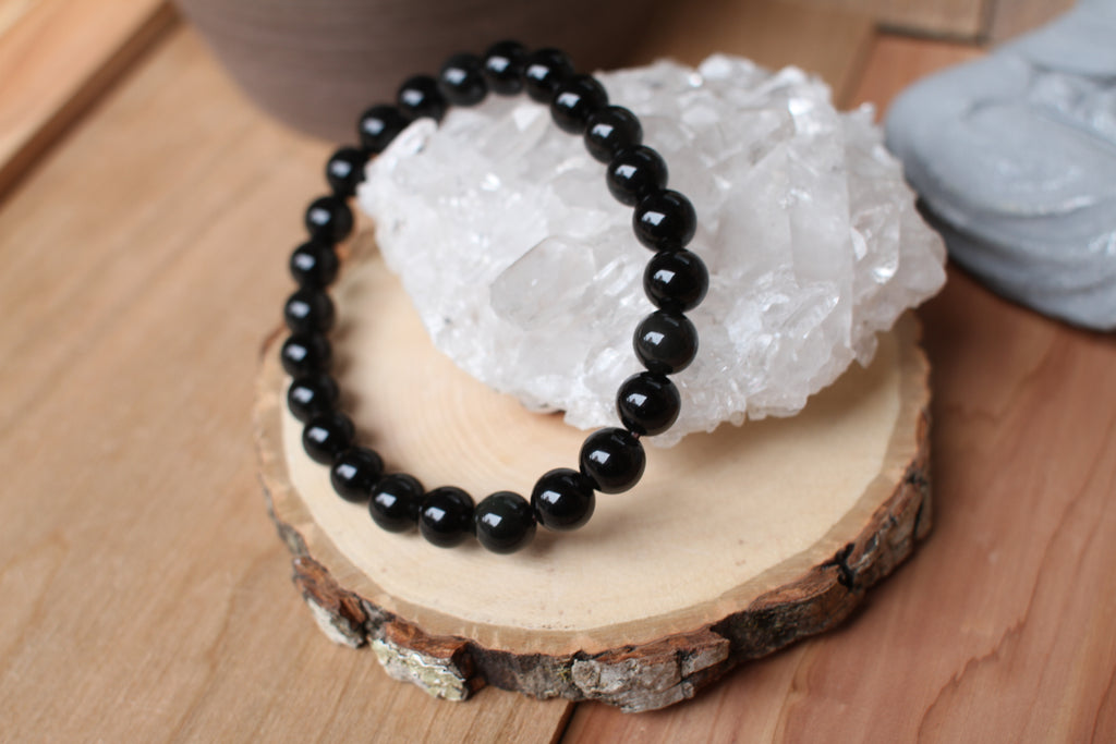 Rainbow Obsidian Bead Bracelet