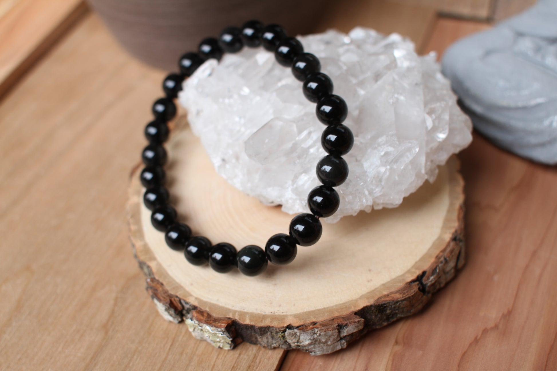 Rainbow Obsidian Bead Bracelet